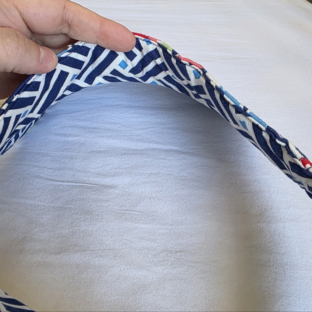 Vera Bradley Floral And Geometric Navy and White Patterned Visor Hat - Picture 4 of 8